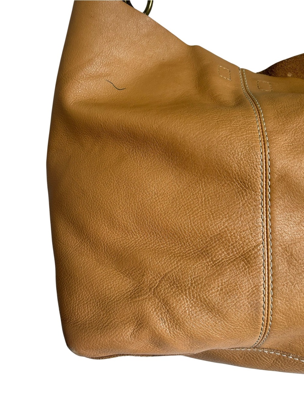 Lucky Brand Vintage Leather Tan Brown Slouchy Hobo - Picture 13 of 13